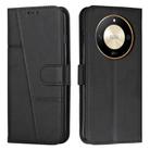For Honor X50 / X9b / X50 GT Stitching Calf Texture Buckle Leather Phone Case(Black) - 1