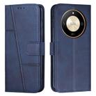 For Honor X50 / X9b / X50 GT Stitching Calf Texture Buckle Leather Phone Case(Blue) - 1