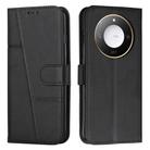 For Honor X60 / X9c Smart Stitching Calf Texture Buckle Leather Phone Case(Black) - 1