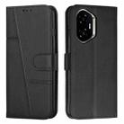 For Honor 400 Stitching Calf Texture Buckle Leather Phone Case(Black) - 1