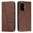 For Honor 400 Stitching Calf Texture Buckle Leather Phone Case(Brown) - 1