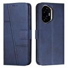 For Honor 400 Stitching Calf Texture Buckle Leather Phone Case(Blue) - 1