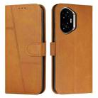 For Honor 400 Stitching Calf Texture Buckle Leather Phone Case(Yellow) - 1
