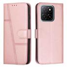 For Honor X6c 4G Stitching Calf Texture Buckle Leather Phone Case(Rose Gold) - 1