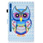 For Samsung Galaxy Tab S8 / Galaxy Tab S7 T870 Colored Drawing Horizontal Flip Leather Case with Holder & Card Slots & Pen Slot & Sleep / Wake-up Function(Colored Owl) - 4