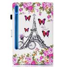 For Samsung Galaxy Tab S8 / Galaxy Tab S7 T870 Colored Drawing Horizontal Flip Leather Case with Holder & Card Slots & Pen Slot & Sleep / Wake-up Function(Flower Tower) - 4