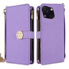 For itel A50C 4G Crossbody Handle Cross Texture Leather Phone Case(Purple) - 1