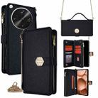 For OPPO Find X8 Ultra 5G Crossbody Handle Cross Texture Leather Phone Case(Black) - 1