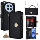 For OPPO Find X8s 5G Crossbody Handle Cross Texture Leather Phone Case(Black) - 1