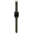 For Apple Watch 46mm / 49mm / 45mm / 44mm Kalebol Diamond Pattern Magnetic Buckle Leather Strap(Olive Green) - 3