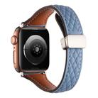For Apple Watch 46mm / 49mm / 45mm / 44mm Kalebol Diamond Pattern Magnetic Buckle Leather Strap(Mist Blue) - 2