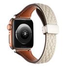 For Apple Watch 46mm / 49mm / 45mm / 44mm Kalebol Diamond Pattern Magnetic Buckle Leather Strap(Starlight) - 2