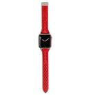 For Apple Watch 42mm / 41mm / 40mm / 38mm Kalebol Diamond Pattern Magnetic Buckle Leather Strap(Red) - 3