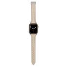 For Apple Watch 42mm / 41mm / 40mm / 38mm Kalebol Diamond Pattern Magnetic Buckle Leather Strap(Apricot) - 3