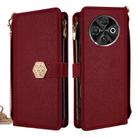 For Tecno Spark 30C 4G Crossbody Handle Cross Texture Leather Phone Case(Red) - 1