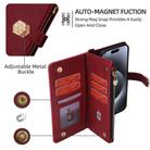 For iPhone 13 Pro Crossbody Handle Cross Texture Leather Phone Case(Red) - 3