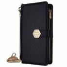 For iPhone 14 Pro Max Crossbody Handle Cross Texture Leather Phone Case(Black) - 2