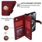 For iPhone 16 Pro Crossbody Handle Cross Texture Leather Phone Case(Red) - 3