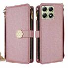 For Xiaomi 14T 5G Crossbody Handle Cross Texture Leather Phone Case(Rose Gold) - 1