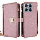 For Xiaomi 14T Pro 5G Crossbody Handle Cross Texture Leather Phone Case(Rose Gold) - 1