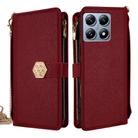 For Xiaomi 14T Pro 5G Crossbody Handle Cross Texture Leather Phone Case(Red) - 1
