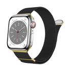 For Apple Watch 46mm / 49mm / 45mm / 44mm Kalebol Semi-round Tail Milan Stainless Steel Strap(Black Gold) - 1