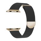 For Apple Watch 46mm / 49mm / 45mm / 44mm Kalebol Semi-round Tail Milan Stainless Steel Strap(Black Gold) - 2