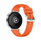 Kalebol 18mm Universal Textured Silicone Silver Buckle Strap(Orange) - 2