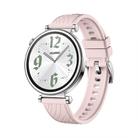 Kalebol 18mm Universal Textured Silicone Silver Buckle Strap(Pink) - 1