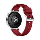 Kalebol 18mm Universal Textured Silicone Silver Buckle Strap(Red) - 2