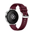 Kalebol 18mm Universal Textured Silicone Silver Buckle Strap(Wine Red) - 2