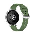 Kalebol 18mm Universal Textured Silicone Silver Buckle Strap(Spruce Green) - 2