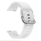 Kalebol 20mm Universal Flat Head Buckle Silicone Watch Band(White) - 3