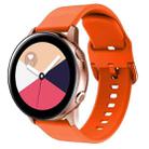 Kalebol 20mm Universal Flat Head Buckle Silicone Watch Band(Orange) - 1