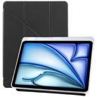 For iPad Air 13 2025 / 2024 / Pro 12.9 ZGA Genre Series Y-Fold Leather Tablet Case with Pen Slot(Black) - 1