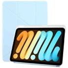For iPad mini 6 / mini 2024 ZGA Genre Series Y-Fold Leather Tablet Case with Pen Slot(Blue) - 1