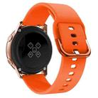 Kalebol 22mm Universal Flat Head Buckle Silicone Watch Band(Orange) - 2