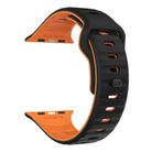 For Apple Watch 46mm / 49mm / 45mm / 44mm Kalebol Wave Reverse Buckle Two-color Silicone Strap(Black Orange) - 3