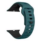 For Apple Watch 46mm / 49mm / 45mm / 44mm Kalebol Wave Reverse Buckle Two-color Silicone Strap(Dark Green Black) - 3