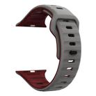 For Apple Watch 46mm / 49mm / 45mm / 44mm Kalebol Wave Reverse Buckle Two-color Silicone Strap(Space Grey Wine Red) - 3