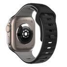 For Apple Watch 42mm / 41mm / 40mm / 38mm Kalebol Wave Reverse Buckle Two-color Silicone Strap(Black Grey) - 2