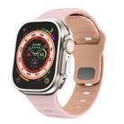 For Apple Watch 42mm / 41mm / 40mm / 38mm Kalebol Wave Reverse Buckle Two-color Silicone Strap(Oxford Pink Rose Grey) - 1