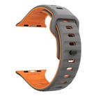 For Apple Watch 42mm / 41mm / 40mm / 38mm Kalebol Wave Reverse Buckle Two-color Silicone Strap(Space Grey Orange) - 3
