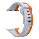 For Apple Watch 42mm / 41mm / 40mm / 38mm Kalebol Wave Reverse Buckle Two-color Silicone Strap(Wild Path Grey Orange) - 3