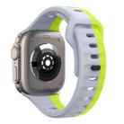 For Apple Watch 42mm / 41mm / 40mm / 38mm Kalebol Wave Reverse Buckle Two-color Silicone Strap(Wild Path Grey Green) - 2
