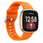 Kalebol Pin Buckle Silicone Watch Band For Fitbit Versa 3 / 4(Orange) - 1