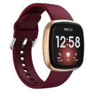 Kalebol Pin Buckle Silicone Watch Band For Fitbit Versa 3 / 4(Wine Red) - 1