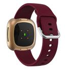 Kalebol Pin Buckle Silicone Watch Band For Fitbit Versa 3 / 4(Wine Red) - 2