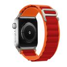 For Apple Watch 46mm / 49mm / 45mm / 44mm Kalebol Aline Nylon Loop Watch Band(Orange+Red) - 2