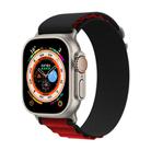 For Apple Watch 46mm / 49mm / 45mm / 44mm Kalebol Aline Nylon Loop Watch Band(Black+Red) - 1